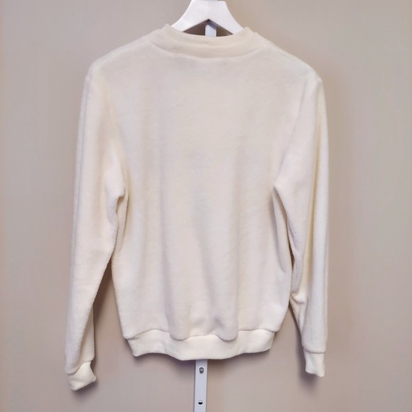 Tanjay Cream Embroidered Novelty Ski Fleece Pullover Sweatshirt Women's S Granny - Picture 4 of 8